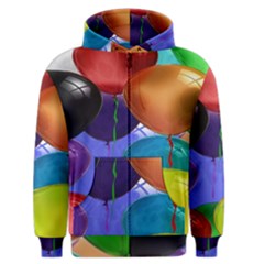 Colorful Balloons Render Men s Zipper Hoodie by BangZart