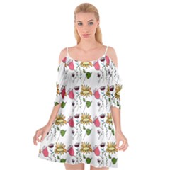 Handmade Pattern With Crazy Flowers Cutout Spaghetti Strap Chiffon Dress by BangZart