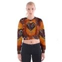 Steampunk, Heart With Gears, Dragonfly And Clocks Cropped Sweatshirt View1