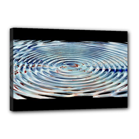 Wave Concentric Waves Circles Water Canvas 18  X 12  by BangZart