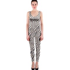 Zebra Pattern Animal Print Onepiece Catsuit by paulaoliveiradesign