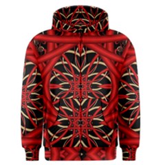 Fractal Wallpaper With Red Tangled Wires Men s Zipper Hoodie by BangZart