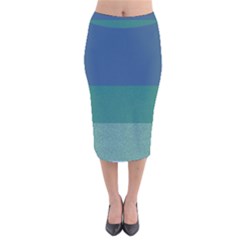 Blue Gradient Glitter Texture Pattern  Velvet Midi Pencil Skirt by paulaoliveiradesign