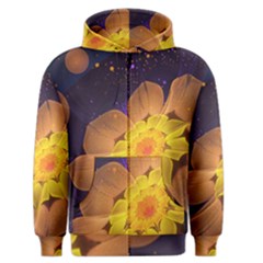 Beautiful Violet & Peach Primrose Fractal Flowers Men s Zipper Hoodie by jayaprime