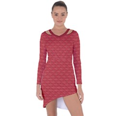 Red Scales Asymmetric Cut-out Shift Dress by Brini