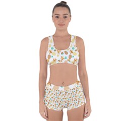 Seamless Summer Fruits Pattern Racerback Boyleg Bikini Set by TastefulDesigns