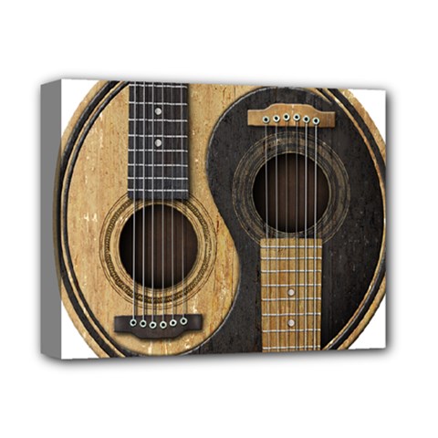 Old And Worn Acoustic Guitars Yin Yang Deluxe Canvas 14  X 11  by JeffBartels