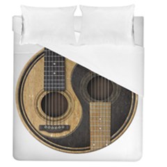 Old And Worn Acoustic Guitars Yin Yang Duvet Cover (queen Size) by JeffBartels