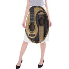 Old And Worn Acoustic Guitars Yin Yang Midi Beach Skirt by JeffBartels