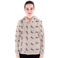 Ants Pattern Women s Zipper Hoodie by BangZart