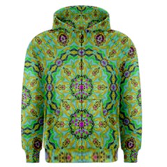 Golden Star Mandala In Fantasy Cartoon Style Men s Zipper Hoodie by pepitasart