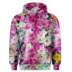 Colorful Flowers Patterns Men s Zipper Hoodie by BangZart