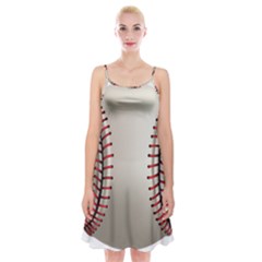 Baseball Spaghetti Strap Velvet Dress by BangZart