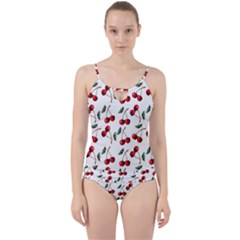 Cherry Red Cut Out Top Tankini Set by Kathrinlegg