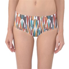 Colorful Geometric Abstract Mid-waist Bikini Bottoms by linceazul