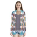 Colorful Geometric Abstract Drape Collar Cardigan View1