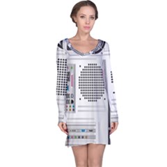 Standard Computer Case Back Long Sleeve Nightdress by BangZart