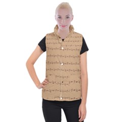 Brown Pattern Background Texture Women s Button Up Puffer Vest by BangZart