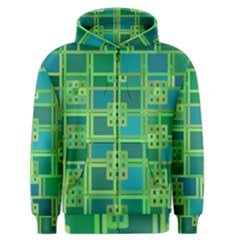 Green Abstract Geometric Men s Zipper Hoodie by BangZart