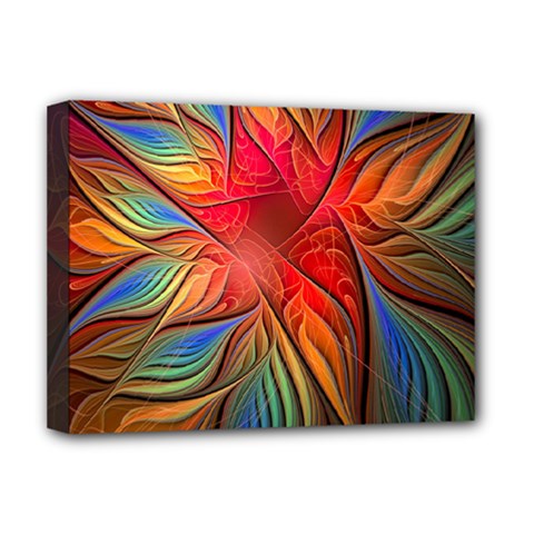 Vintage Colors Flower Petals Spiral Abstract Deluxe Canvas 16  X 12   by BangZart