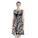 Tree Fractal Sleeveless Waist Tie Chiffon Dress View1