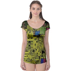 Technology Circuit Board Boyleg Leotard  by BangZart