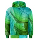 Sunlight Filtering Through Transparent Leaves Green Blue Men s Zipper Hoodie View1