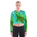 Sunlight Filtering Through Transparent Leaves Green Blue Cropped Sweatshirt View1