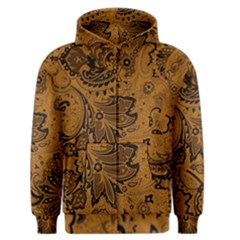 Art Traditional Batik Flower Pattern Men s Zipper Hoodie by BangZart