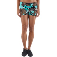 Elephant Stained Glass Yoga Shorts by BangZart