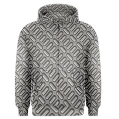 Grey Diamond Metal Texture Men s Zipper Hoodie by BangZart