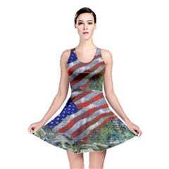 Usa United States Of America Images Independence Day Reversible Skater Dress by BangZart