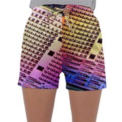 Optics Electronics Machine Technology Circuit Electronic Computer Technics Detail Psychedelic Abstra Sleepwear Shorts by BangZart