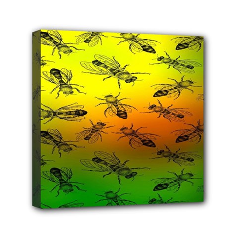 Insect Pattern Mini Canvas 6  X 6  by BangZart