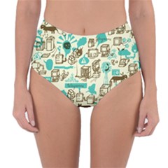 Telegramme Reversible High-waist Bikini Bottoms by BangZart