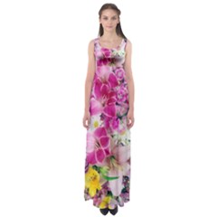 Colorful Flowers Patterns Empire Waist Maxi Dress by BangZart