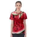 Fresh Watermelon Slices Texture Women s Sport Mesh Tee View1