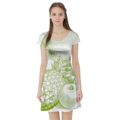 Fruits Vintage Food Healthy Retro Short Sleeve Skater Dress by Nexatart