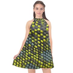 Lizard Animal Skin Halter Neckline Chiffon Dress  by BangZart