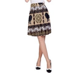 Lion African Vector Pattern A-line Skirt by BangZart