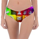 Colorful 3d Social Media Reversible Classic Bikini Bottoms View3