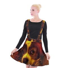 Cute 3d Dog Suspender Skater Skirt by BangZart