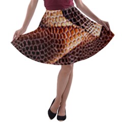 Snake Python Skin Pattern A-line Skater Skirt by BangZart