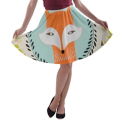 Foxy Fox Canvas Art Print Traditional A-line Skater Skirt by BangZart