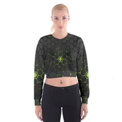 Green Android Honeycomb Gree Cropped Sweatshirt by BangZart