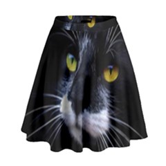 Face Black Cat High Waist Skirt by BangZart