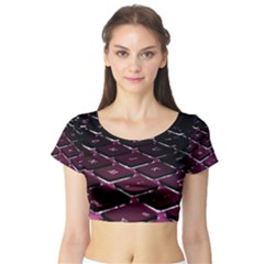 Computer Keyboard Short Sleeve Crop Top (tight Fit) by BangZart