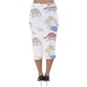 Dinosaur Art Pattern Velvet Midi Pencil Skirt View2