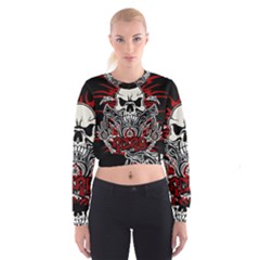 Acab Tribal Cropped Sweatshirt by Valentinaart