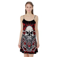 Skull Tribal Satin Night Slip by Valentinaart